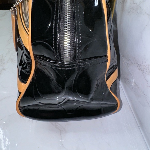 Coach Peyton Black Embossed Patent Leather with Leather trim #20065 - Picture 6 of 16